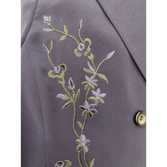 Kasper ASL Women Double Breasted Embroidered Skirt & Jacket 2 Pcs Suit Set Size - Picture 8 of 12